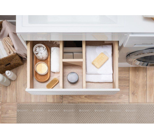 Тумба с раковиной Aquanet Токио 130 L напольная белый глянец 00239215