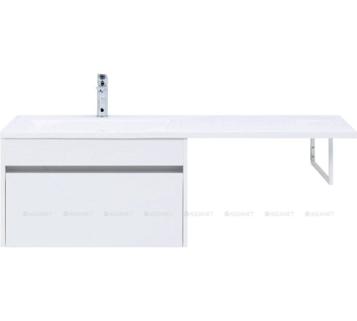 Тумба с раковиной Aquanet Токио 130 L подвесная 1 ящик белый глянец 00239217