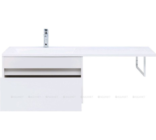 Тумба с раковиной Aquanet Токио 130 L подвесная 1 ящик белый глянец 00239217