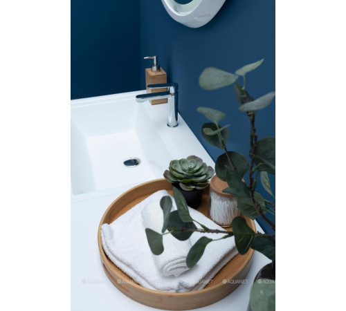 Тумба с раковиной Aquanet Токио 130 L подвесная 1 ящик белый глянец 00239217