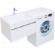 Тумба с раковиной Aquanet Токио 130 L подвесная 1 ящик белый глянец 00239217