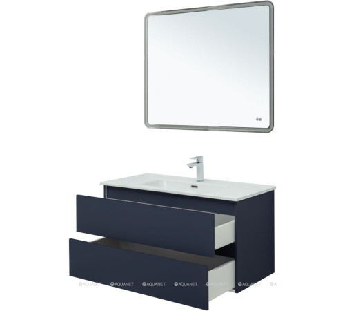 Тумба с раковиной Aquanet Вега 2.0 100 Flat 2 ящика маренго 00344759