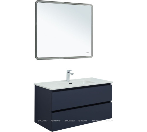 Тумба с раковиной Aquanet Вега 2.0 100 Flat 2 ящика маренго 00344759