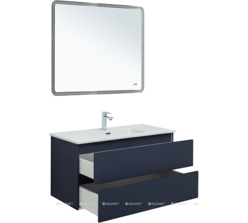 Тумба с раковиной Aquanet Вега 2.0 100 Flat 2 ящика маренго 00344759