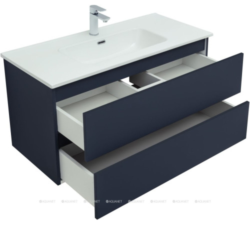 Тумба с раковиной Aquanet Вега 2.0 100 Flat 2 ящика маренго 00344759