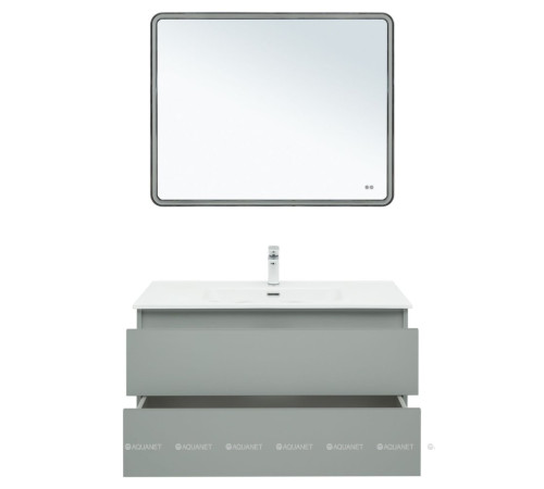 Тумба с раковиной Aquanet Вега 2.0 100 Flat 2 ящика мисти грин 00344772