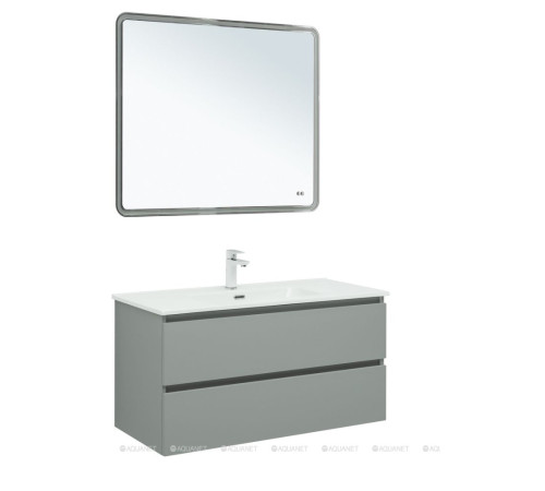 Тумба с раковиной Aquanet Вега 2.0 100 Flat 2 ящика мисти грин 00344772