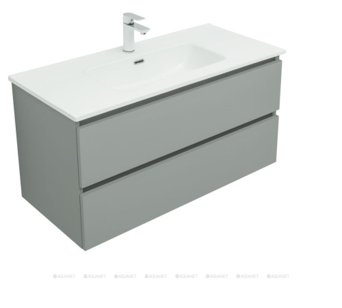 Тумба с раковиной Aquanet Вега 2.0 100 Flat 2 ящика мисти грин 00344772