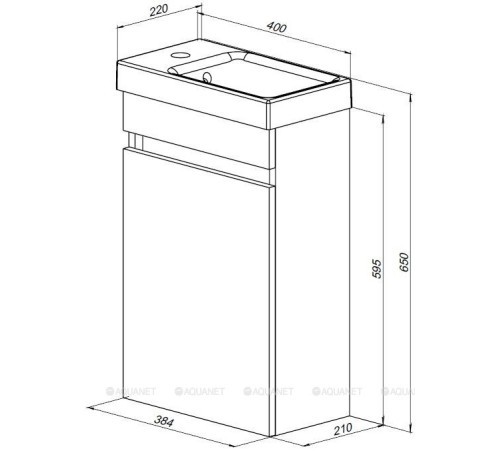 Тумба с раковиной Aquanet Вега 40 Moduo 40 00332180