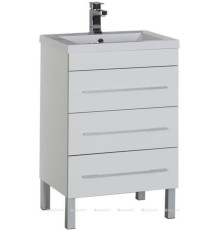 Тумба с раковиной Aquanet Верона 58 напольная 3 ящика белый 00287668