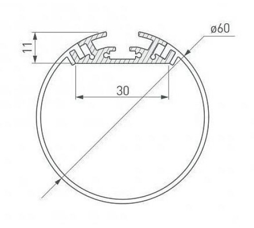 Короб подвесной 6063 TUBE 60 0213702