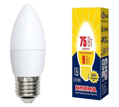 Лампа светодиодная Volpe E27 9Вт 3000K UL-00003807