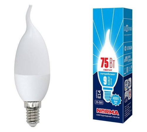 Лампа светодиодная Volpe NORMA E14 9Вт 4000K UL-00003808