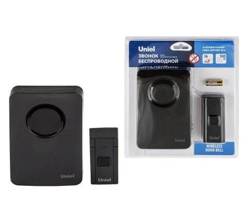 Звонок беспроводной Uniel UDB-014W черный UL-00006433