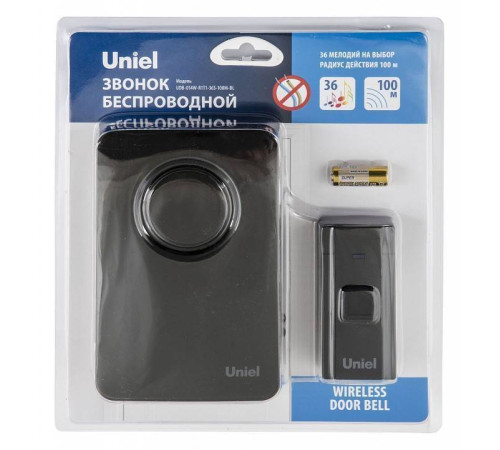 Звонок беспроводной Uniel UDB-014W черный UL-00006433