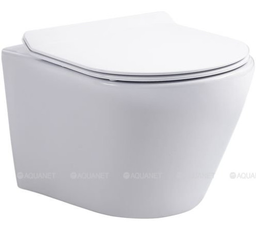 Унитаз подвесной Aquanet Atago W Short Tornado с сиденьем Soft Close Slim 332173