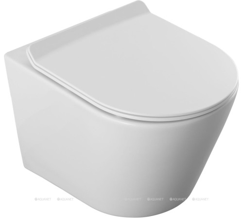 Унитаз подвесной Aquanet Atago W Short Tornado с сиденьем Soft Close Slim 332173