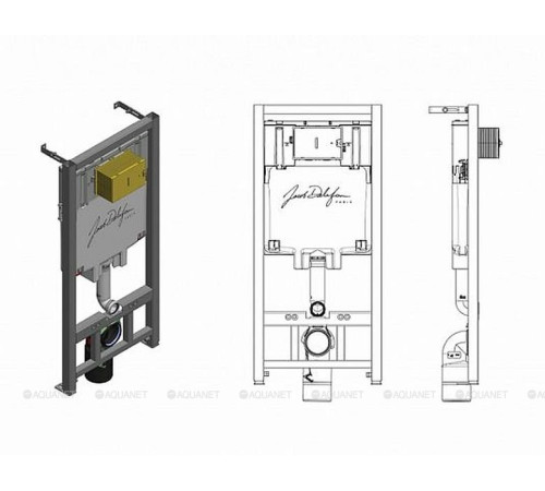 Комплект Jacob Delafon Vive унитаз подвесной с сиденьем и инсталляция с клавишей хром Set-VIVE-CP