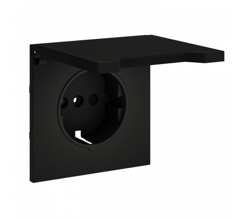 Накладка для розетки с заземлением и со шторками с крышкой Voltum S70 VLS000808