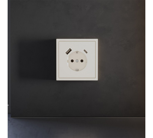 Накладка для розетки с заземлением и со шторками и 2хUSB type A и C Voltum S70 VLS001013