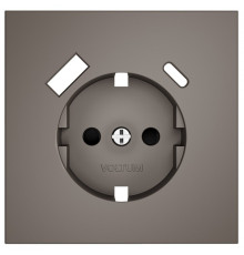 Накладка для розетки с заземлением и со шторками и 2хUSB type A и C Voltum S70 VLS001014