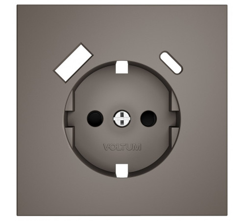 Накладка для розетки с заземлением и со шторками и 2хUSB type A и C Voltum S70 VLS001014