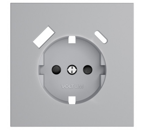 Накладка для розетки с заземлением и со шторками и 2хUSB type A и C Voltum S70 VLS001016