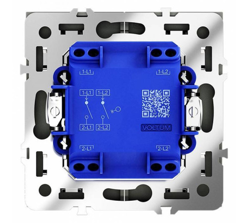 Выключатель двухклавишный без рамки Voltum S70 VLS020106