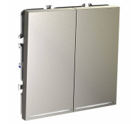 Выключатель двухклавишный с подсветкой без рамки Voltum S70 VLS020204
