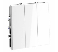 Выключатель трехклавишный без рамки Voltum S70 VLS030101