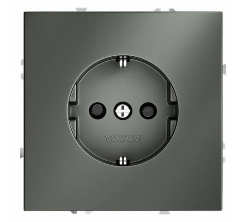 Розетка с заземлением и со шторкой, без рамки Voltum S70 VLS040206