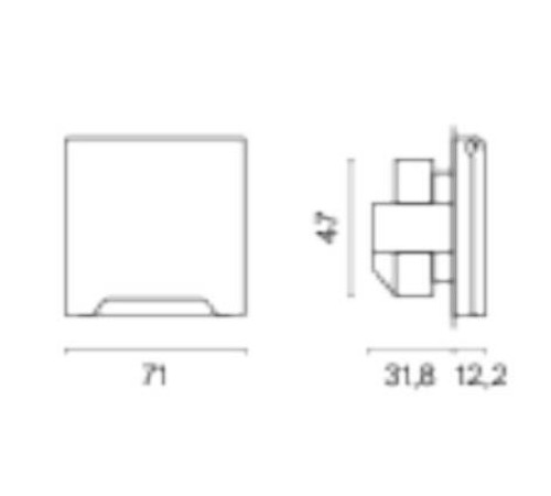Розетка с заземлением и со шторкой, без рамки с крышкой Voltum S70 VLS040302