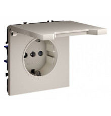 Розетка с заземлением и со шторкой, без рамки с крышкой Voltum S70 VLS040303