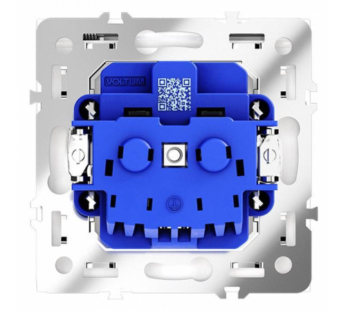 Розетка с заземлением и со шторкой, без рамки с крышкой Voltum S70 VLS040303