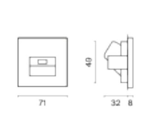 Розетка Ethernet RJ-45 без рамки Voltum S70 VLS060107