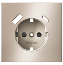 Накладка для розетки с заземлением и со шторками и 2хUSB type A и C Voltum S70 METAL VLSM001010