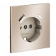 Накладка для розетки с заземлением и со шторками и 2хUSB type A и C Voltum S70 METAL VLSM001010