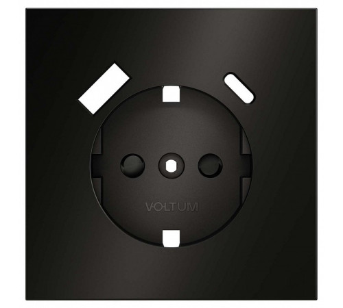 Накладка для розетки с заземлением и со шторками и 2хUSB type A и C Voltum S70 METAL VLSM001012