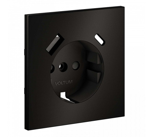 Накладка для розетки с заземлением и со шторками и 2хUSB type A и C Voltum S70 METAL VLSM001012