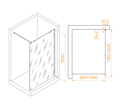 Душевая перегородка RGW WA-001 120 см 351000112-11