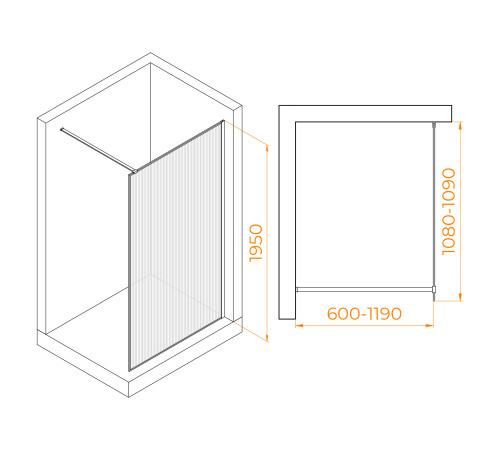 Душевая перегородка RGW WA-08B 1100 мм 06100811-154