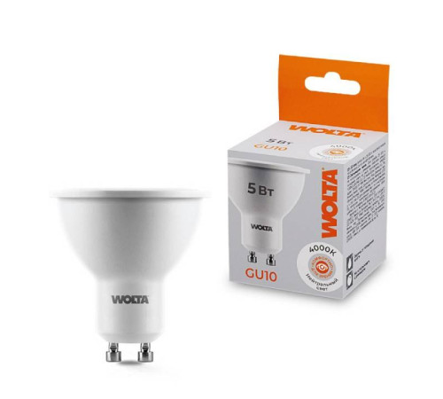 Лампа светодиодная Wolta GU10 5Вт 4000K 25SPAR16-230-5GU10