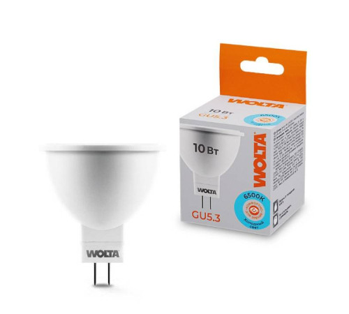 Лампа светодиодная Wolta GU5.3 10Вт 6500K 25WMR16-220-10GU5.3