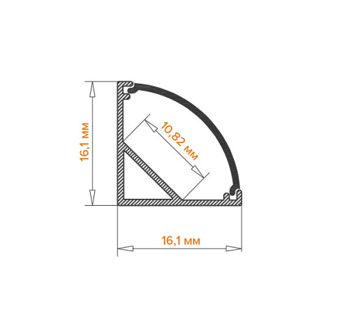 Короб накладной угловой внутренний Wolta WAP-S-16/16/2000-B