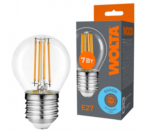 Лампа светодиодная Wolta WF-G45-7W6KE27