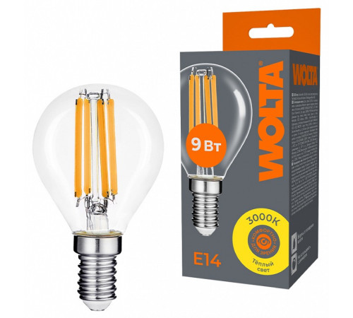 Лампа светодиодная Wolta WF-G45-9W3KE14