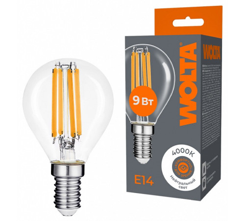 Лампа светодиодная Wolta WF-G45-9W4KE14