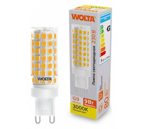 Лампа светодиодная Wolta G9 9Вт 3000K WSTD-JCD-9W3KG9-C
