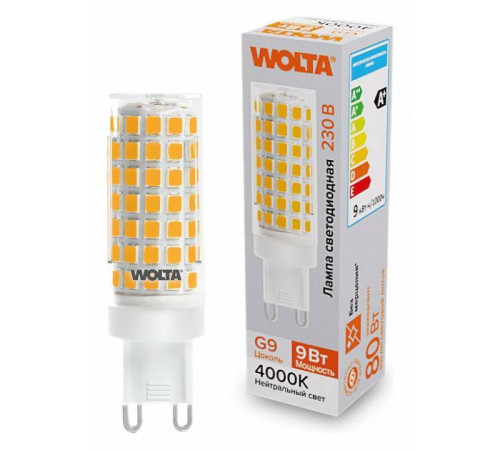 Лампа светодиодная Wolta G9 9Вт 4000K WSTD-JCD-9W4KG9-C