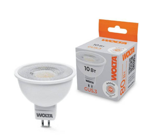 Лампа светодиодная Wolta GU5.3 10Вт 4000K WSTD-MR16-220V10W4KGU5.3-L